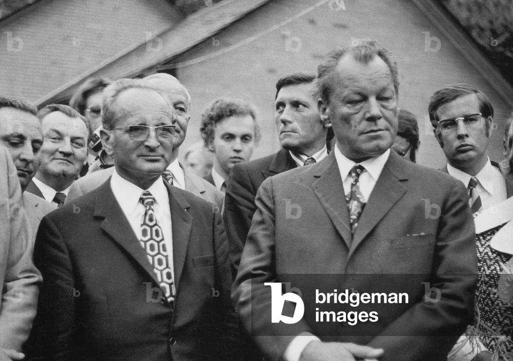 Alfred Kubel and Willy  Brandt in Bad Lauterberg, 1972 (b/w photo)
