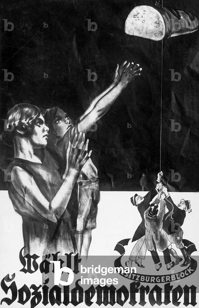 Election poster of the SPD in the 30's (b/w photo)