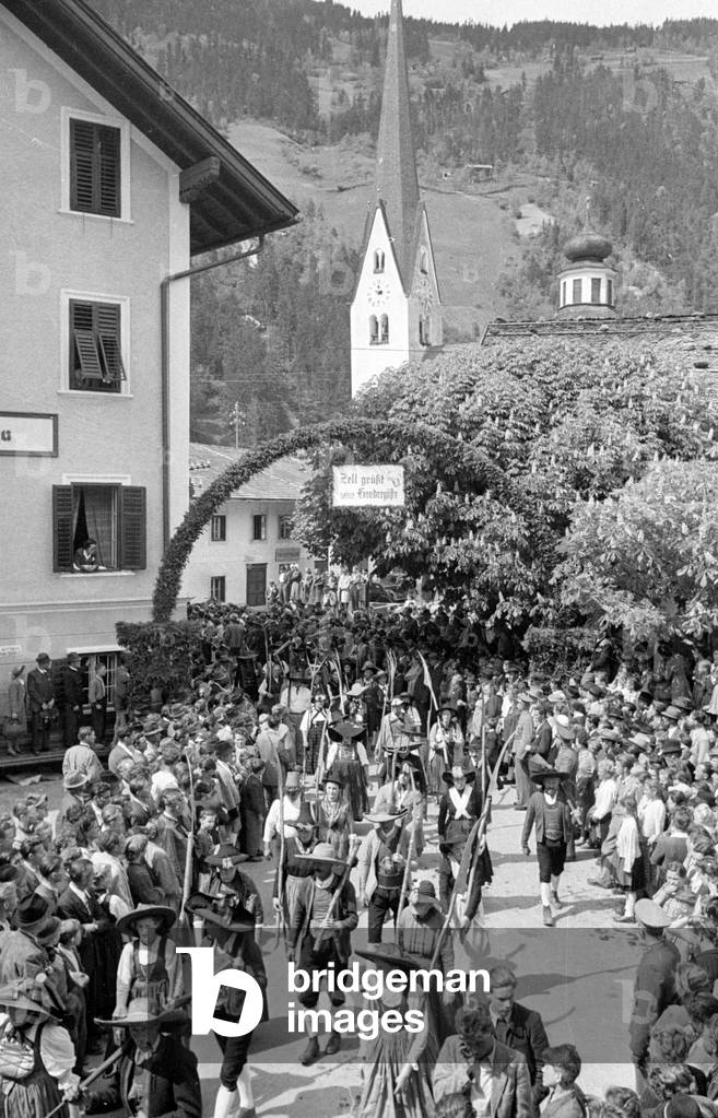 The Gauder Fest in Zell am Ziller, 1952 (b/w photo)