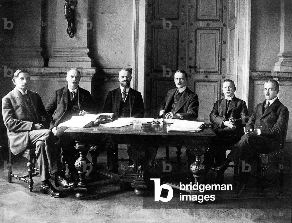 German delegation for the peace negotiations at Versailles, 1919 (b/w photo)