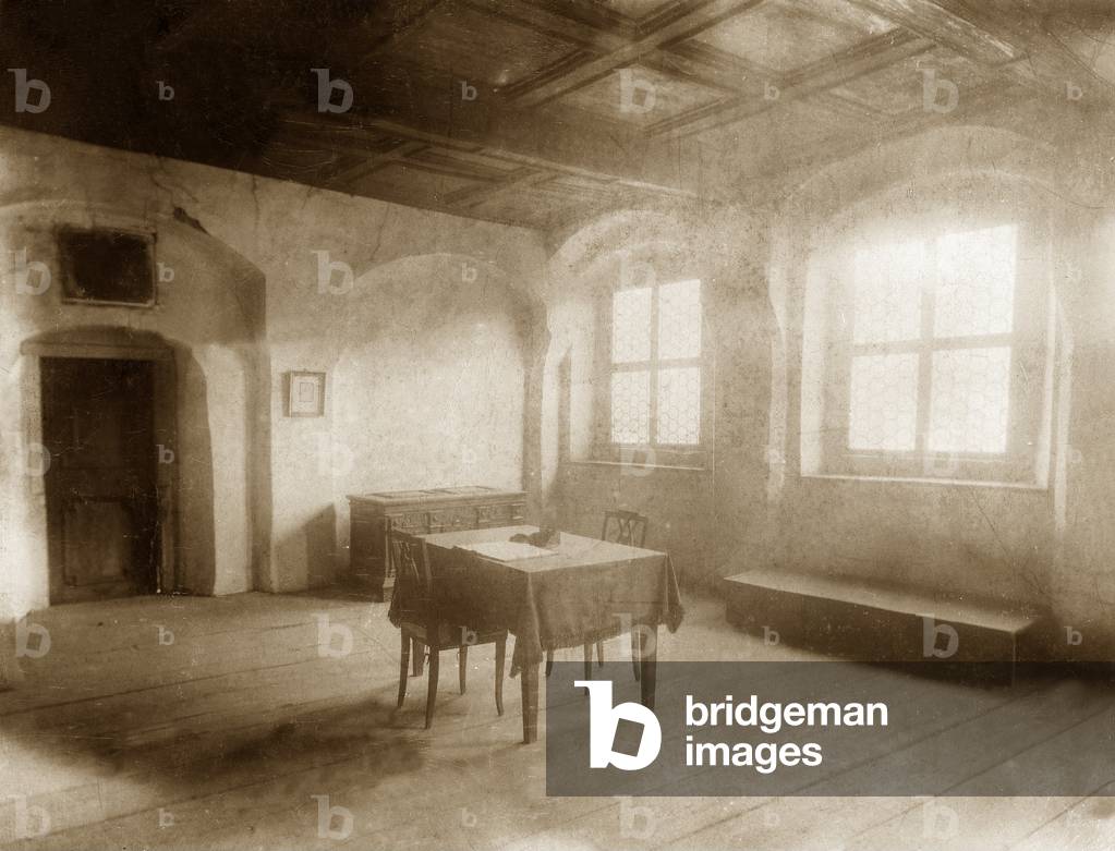 Melanchthon-room in the Melanchthon's house in Wittenberg (b/w photo)