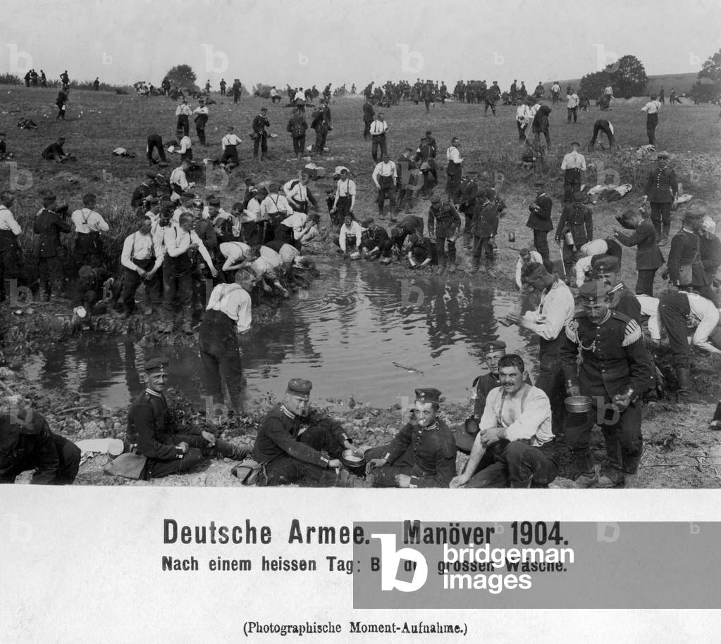 After a maneuver, 1904 (b/w photo)