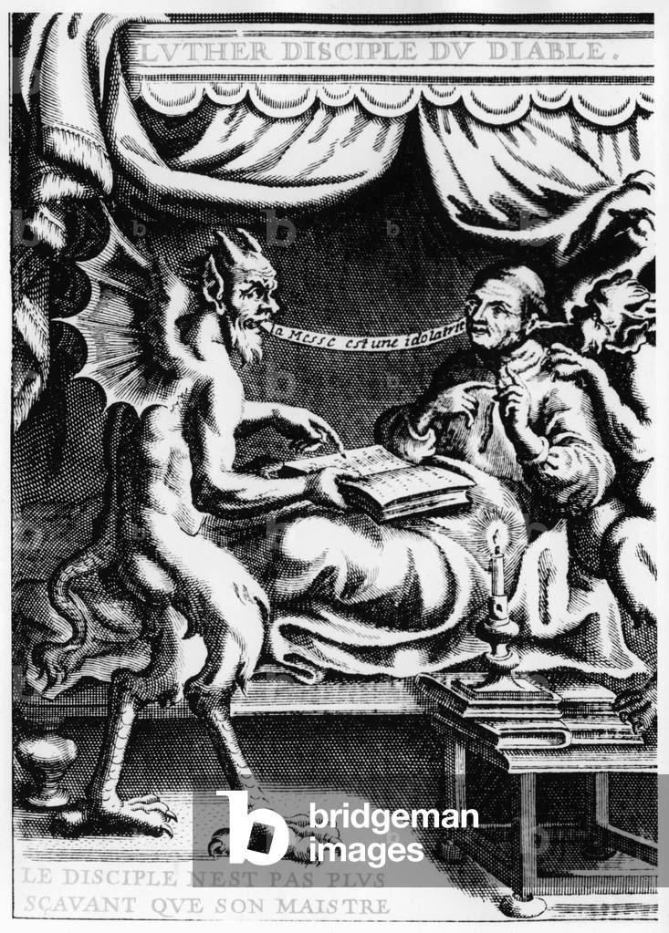 Martin Luther talking to the devil, 1522