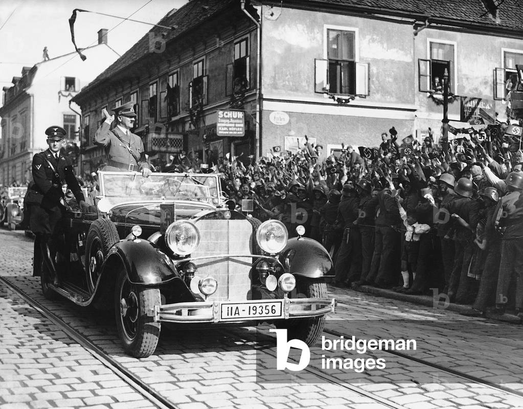 Adolf Hitler in Graz, 1938 (b/w photo)
