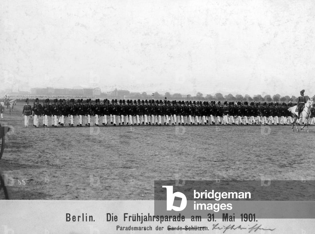 Spring parade in Berlin, 1901 (b/w photo)