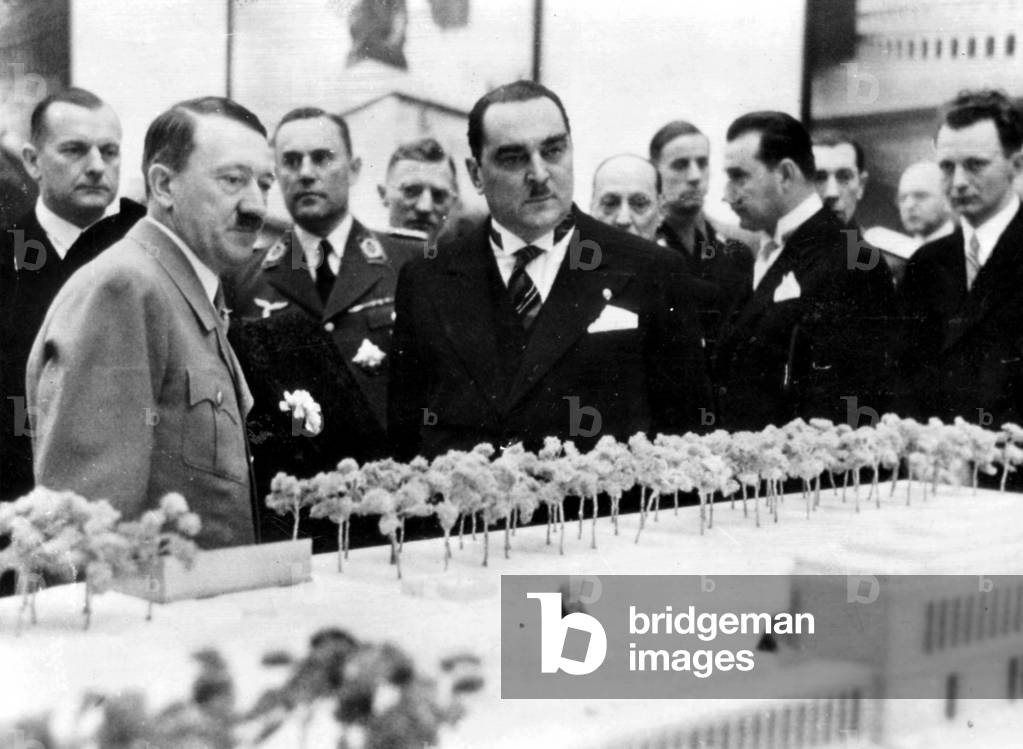 Adolf Hitler with Dr. Stojadinowitsch (b/w photo)