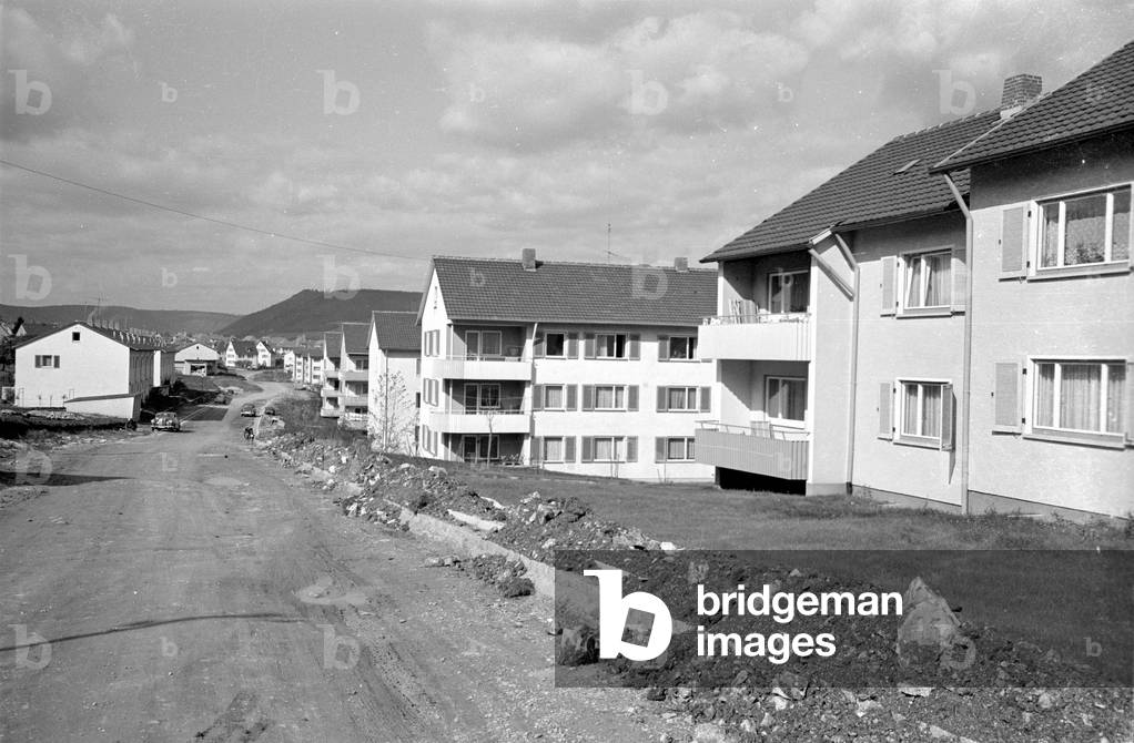 Development area in Tuttlingen, 1960 (b/w photo)