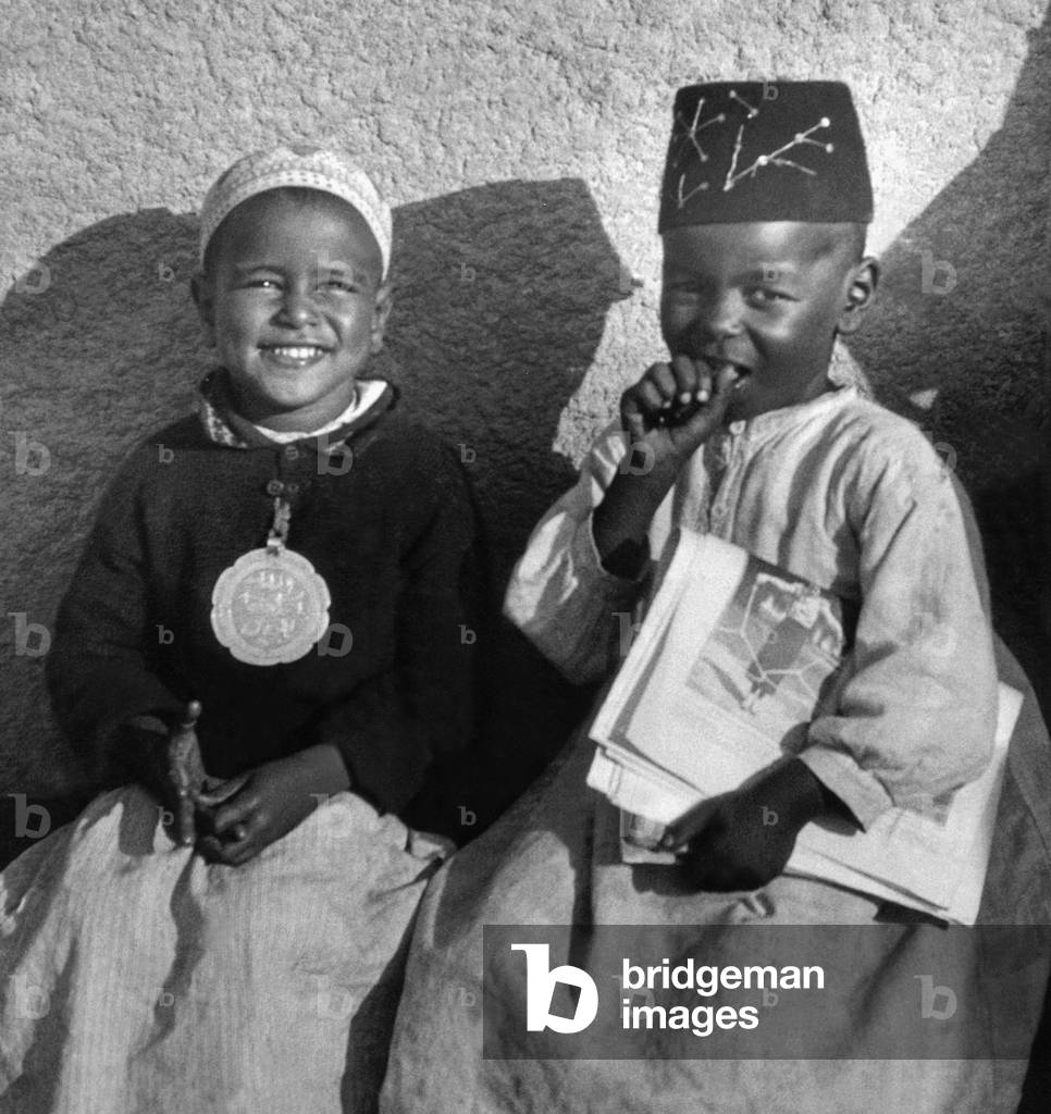 Egyptian boys, 1934 (b/w photo)