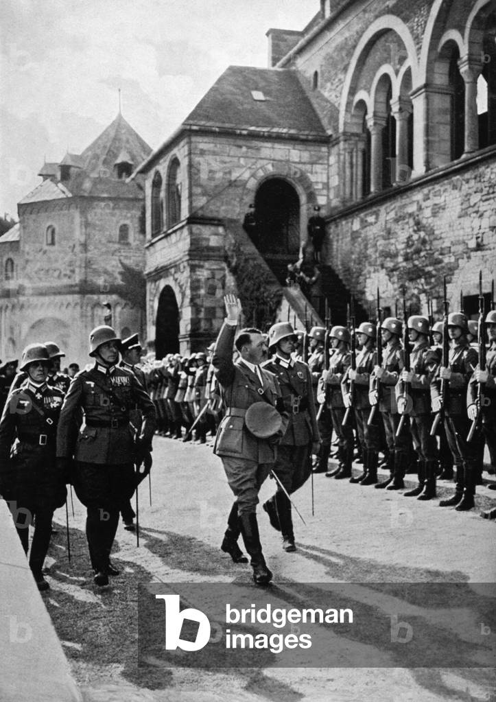 Erwin Rommel and Adolf Hitler in Goslar, 1934 (b/w photo)