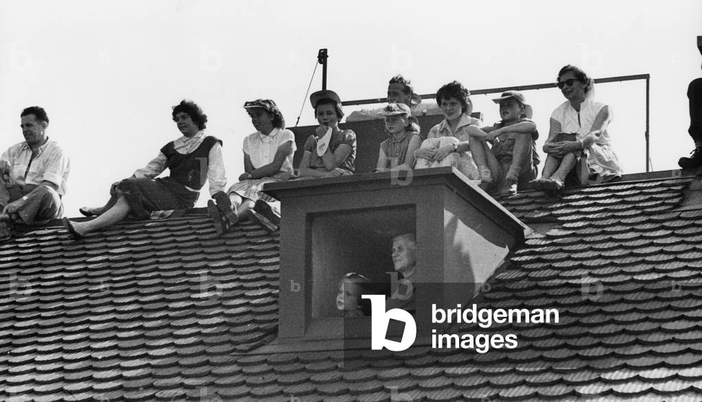 The Winegrowers' Festival in Vevey, 1955 (b/w photo)