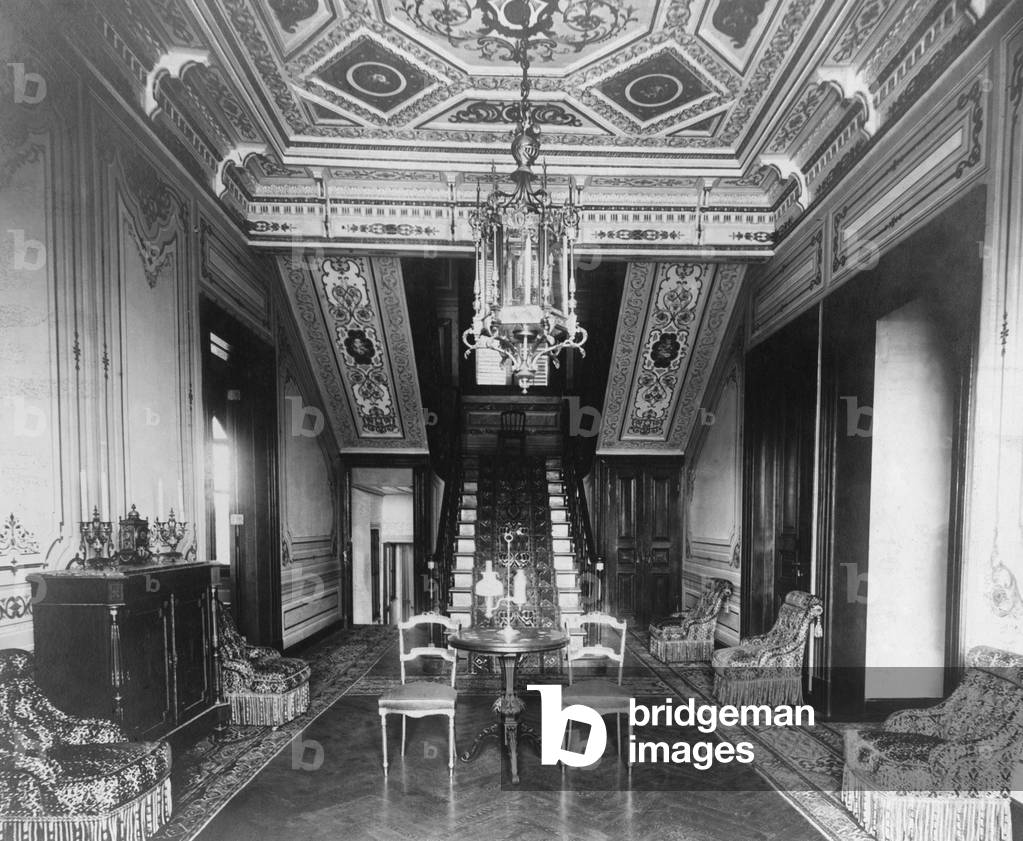 Interior view of the former residence of Sultan Abdul Hamid (b/w photo)