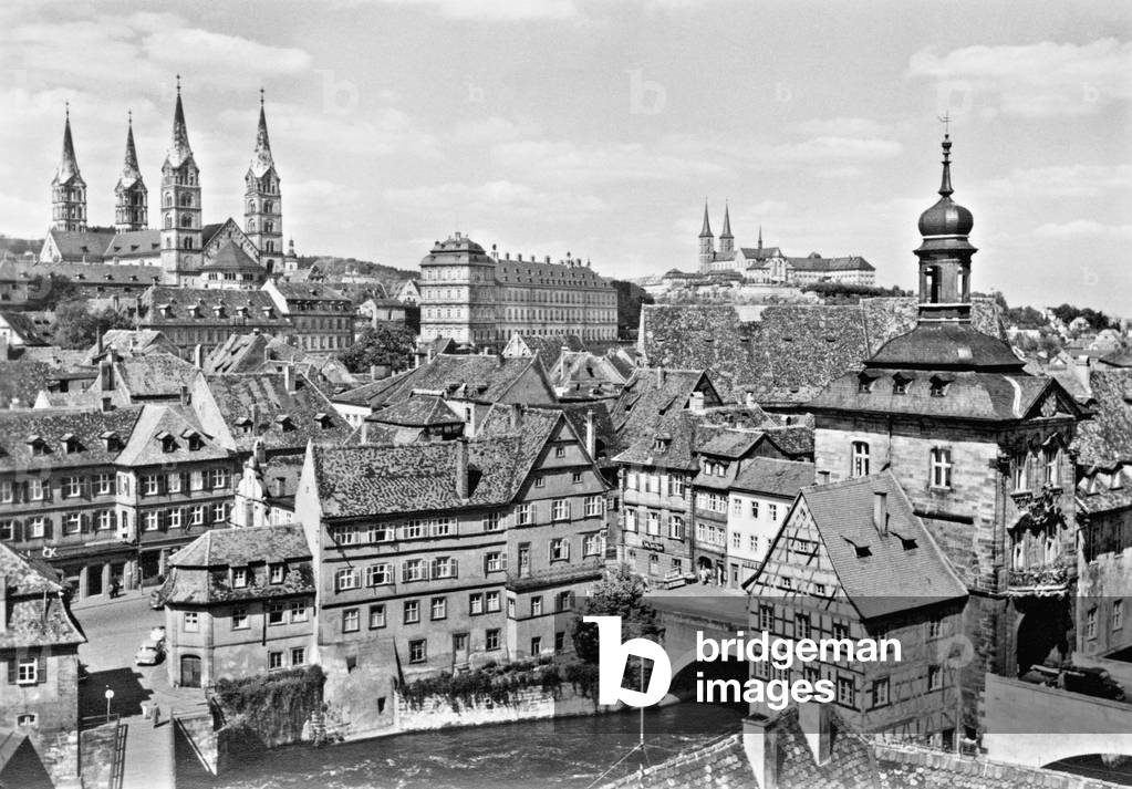 Cityscape of Bamberg (b/w photo)
