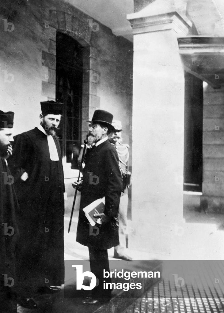 Alfred Dreyfus with his lawyer (b/w photo)