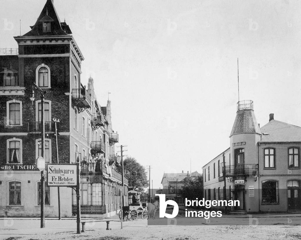 City view of Westerland on Sylt, 1913 (b/w photo)