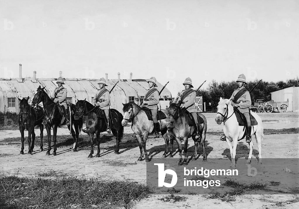 German patrol in Tientsin, 1909 (b/w photo)