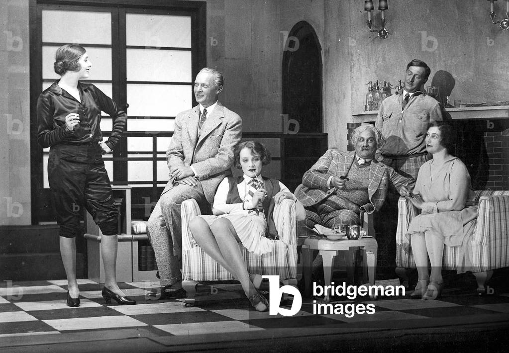 Marlene Dietrich in the Max Reinhardt production of 'Parents and Children' at the German Theater, Berlin (b/w photo)