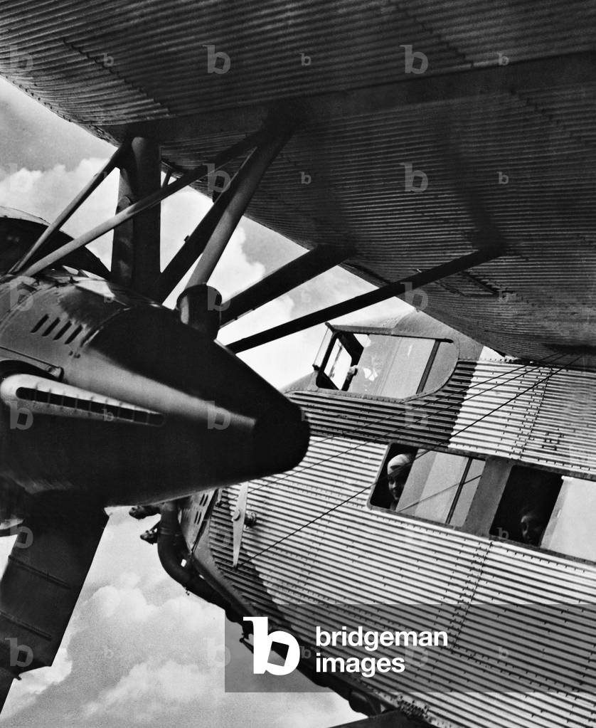 Passenger plane before the take-off, 1932 (b/w photo)