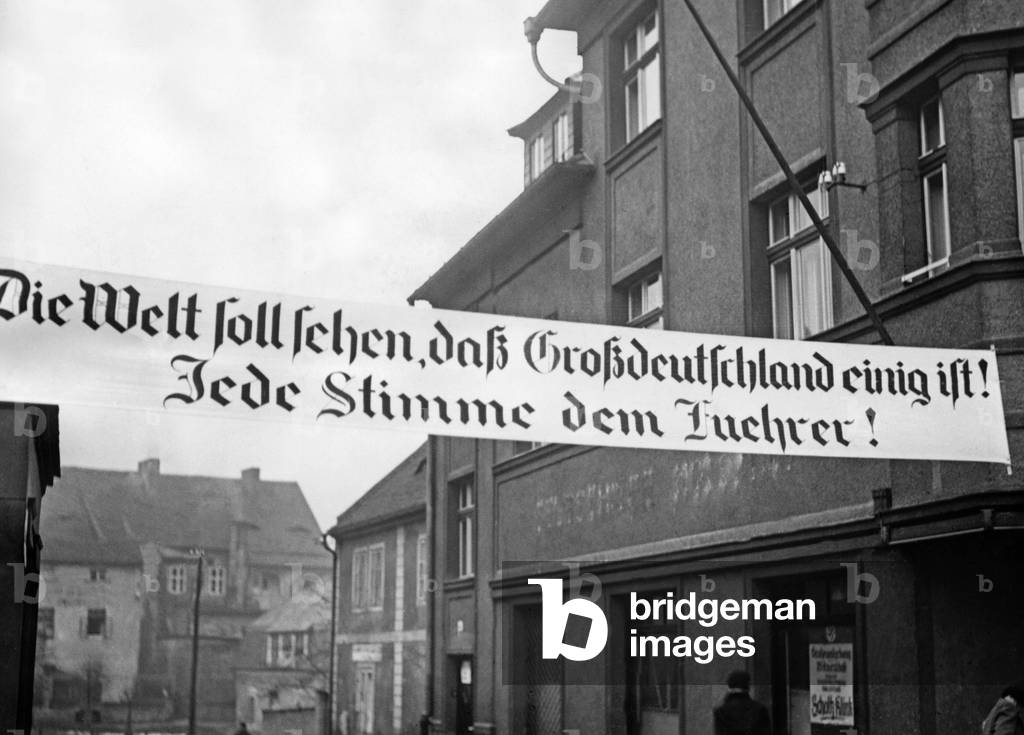 Banner for the elections in Goerkau, 1938