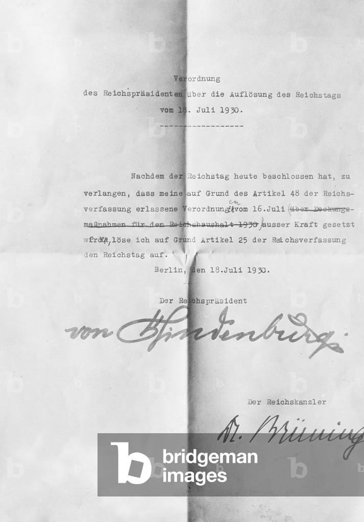 Dissolution decree of the Reichstag, 1930