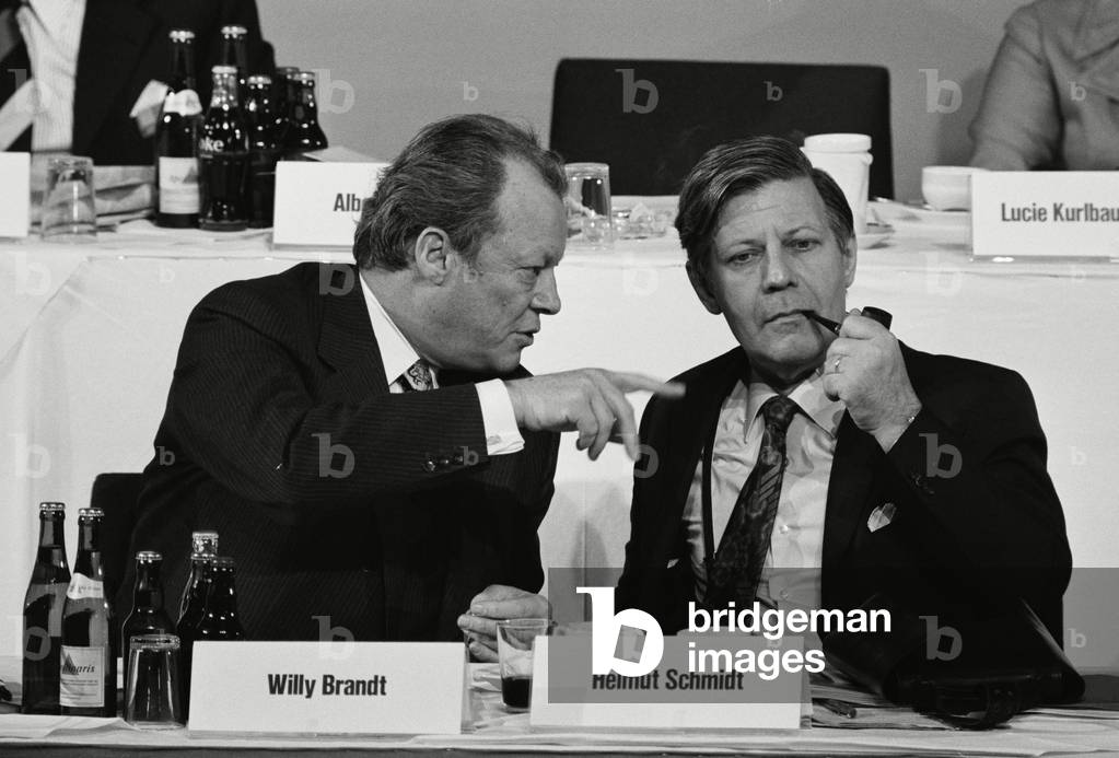 GERMAN Minister of Finance Helmut Schmidt during congress of the socialist party  (b/w photo)