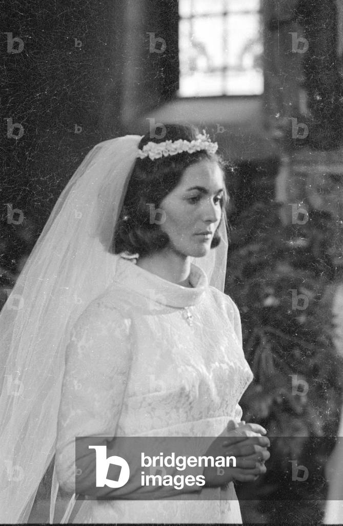 The wedding of Edith Zimmermann-Rhomberg in Bregenz, 1966 (b/w photo)