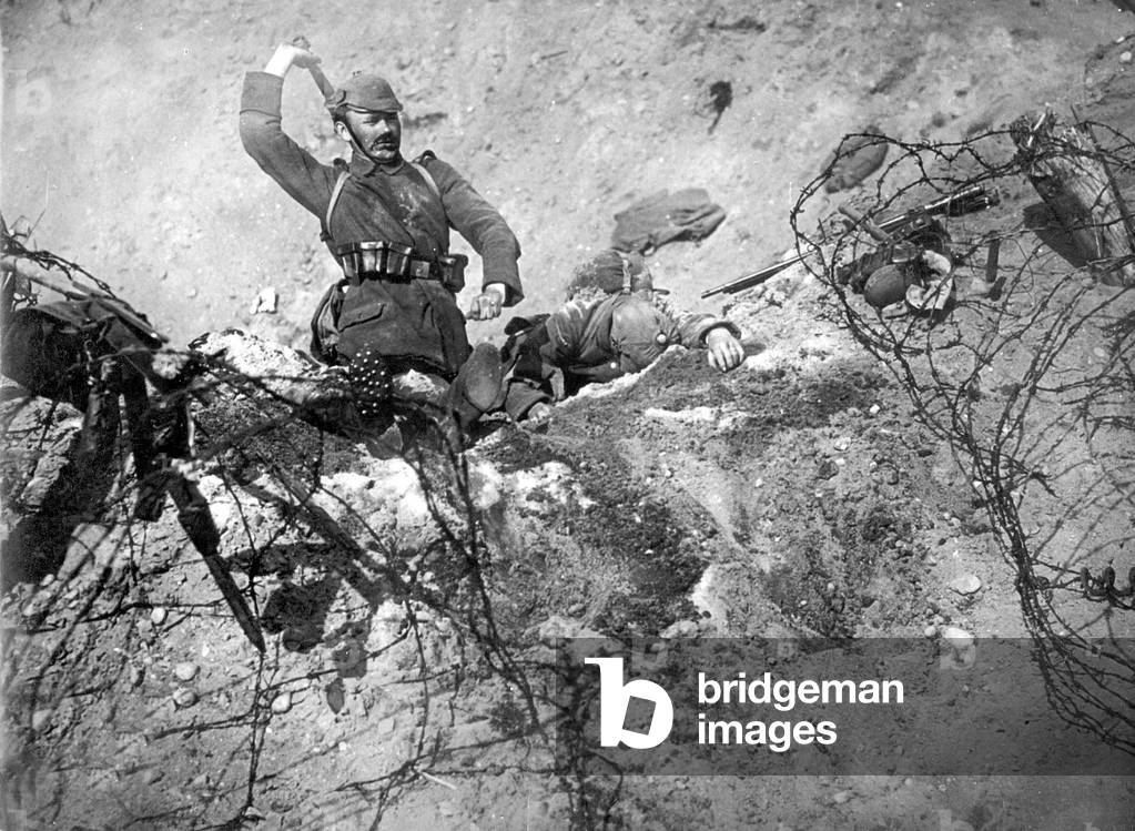 German soldiers on the Western front, 1915 (b/w photo)