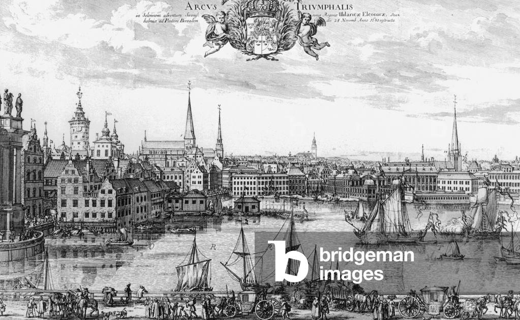 The port of Stockholm, 1680 (engraving)