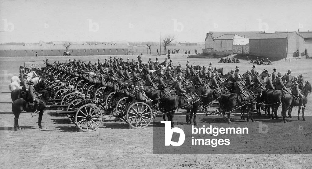 German artillery unit in Tientsin, 1906 (b/w photo)