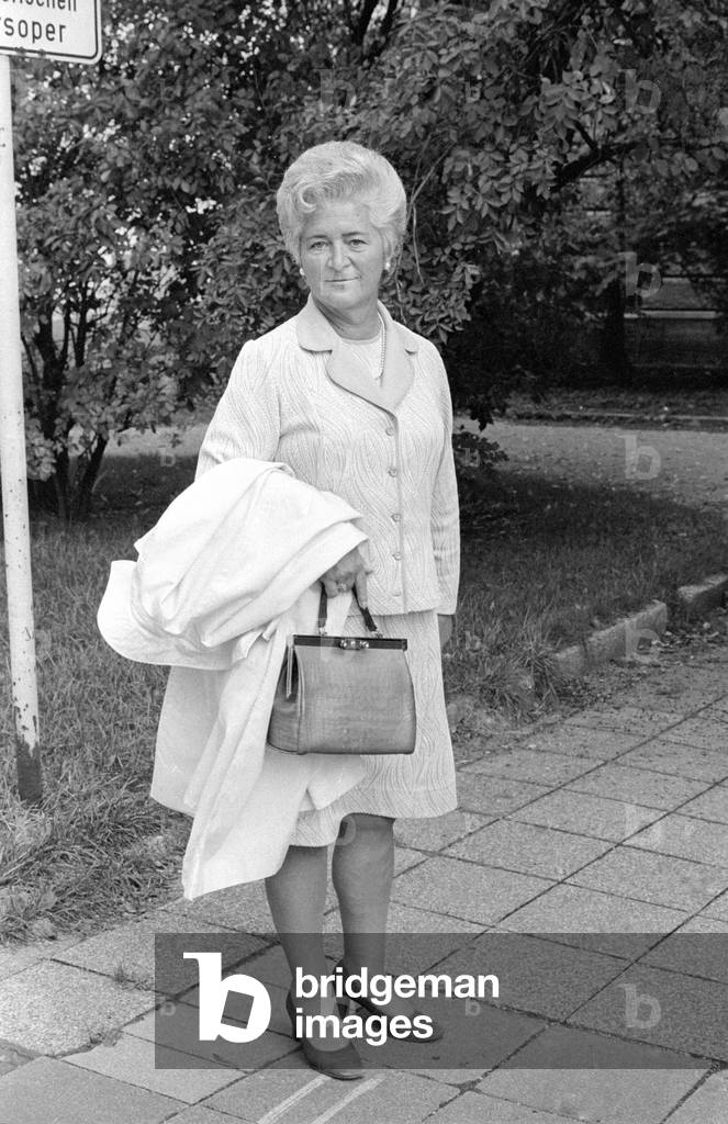 Woman in costume, 1971 (b/w photo)