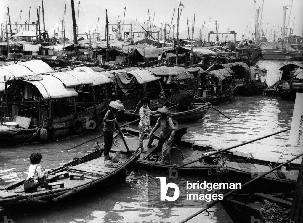 Port in Thailand (b/w photo)