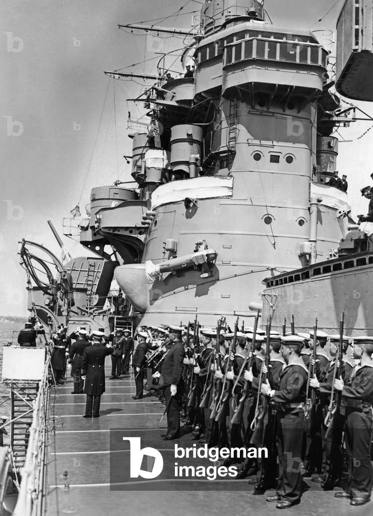 Japanese warship, 1937 (b/w photo)