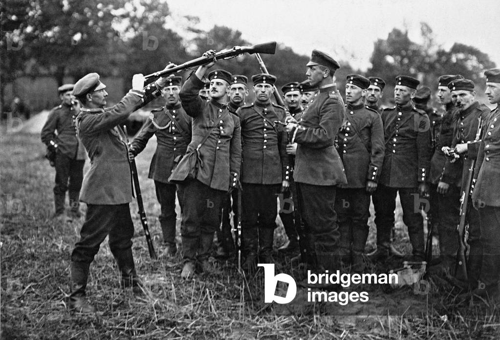 German Soldiers during Exercises, 1912 (b/w photo)