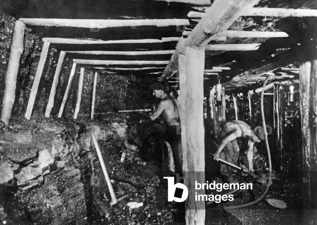 Miners during coal mining, 1930s