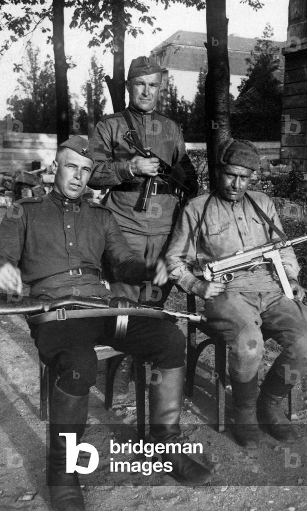 Red Army soldiers in the conquered Berlin, 1945