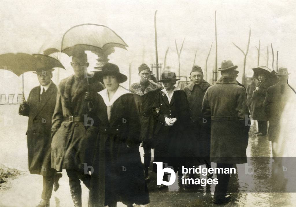 Members of the Allied  Control Commission with German girls in Berlin, 1921