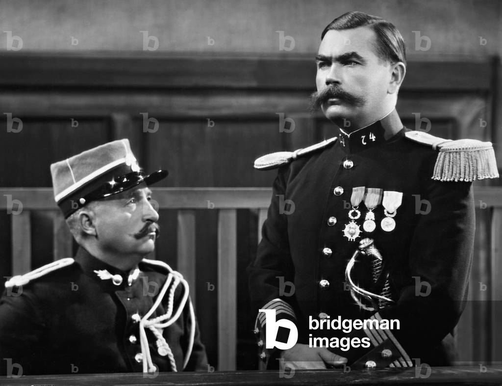Oskar Homolka (R) as Major Ferdinand Walsin-Esterhazy in the film 'The Dreyfus Case', Director: Richard Oswald, Germany 1930 (b/w photo)