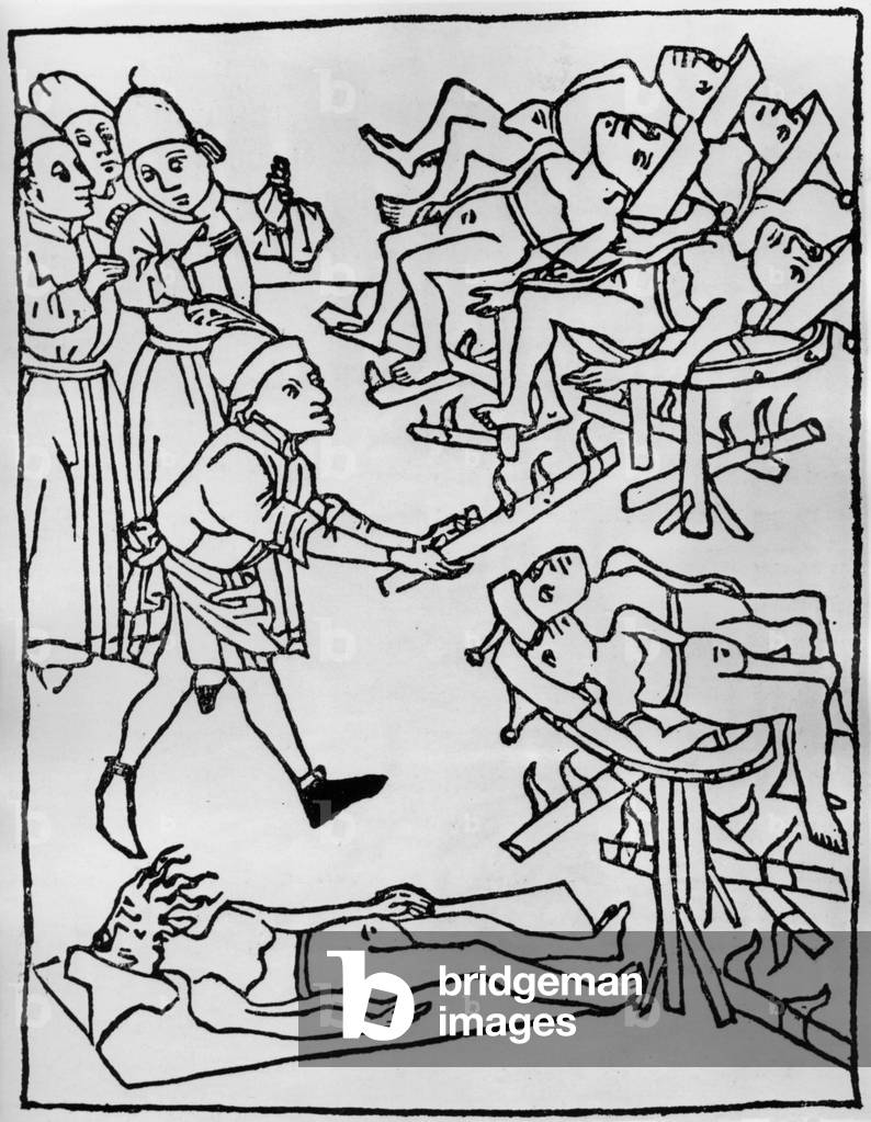 Jews are tortured on wheels, 1475