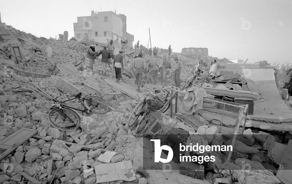 Earthquake in Agadir, 1960 (b/w photo)