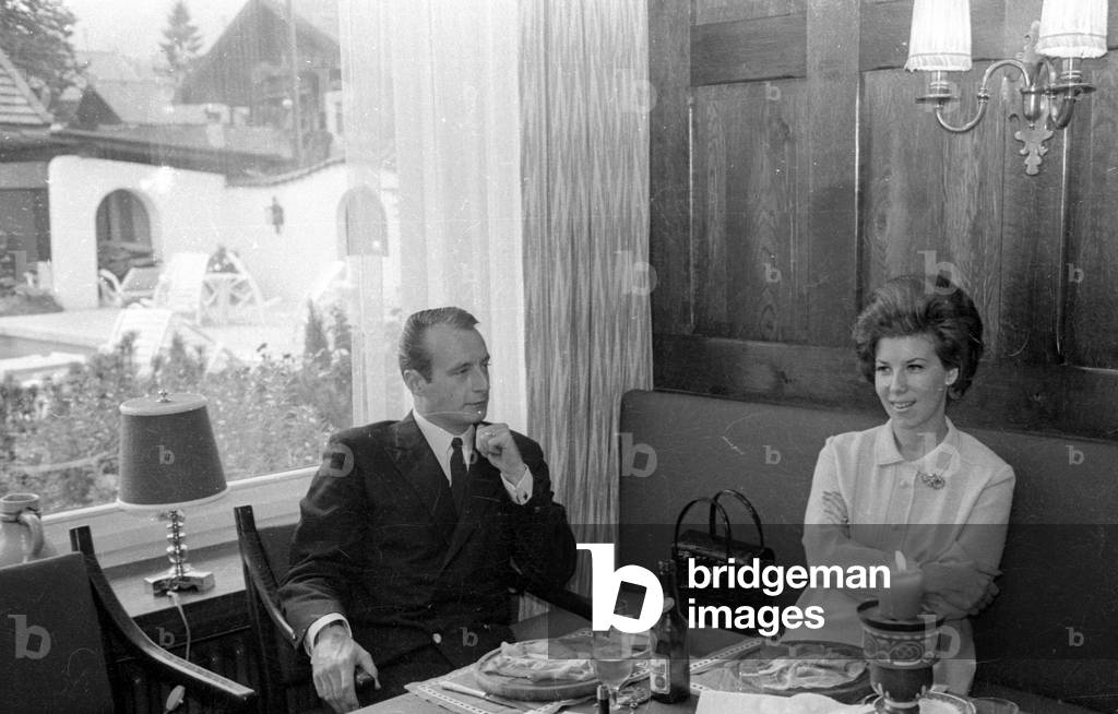 Prince Michael of Prussia with Jutta in Garmisch, 1966 (b/w photo)