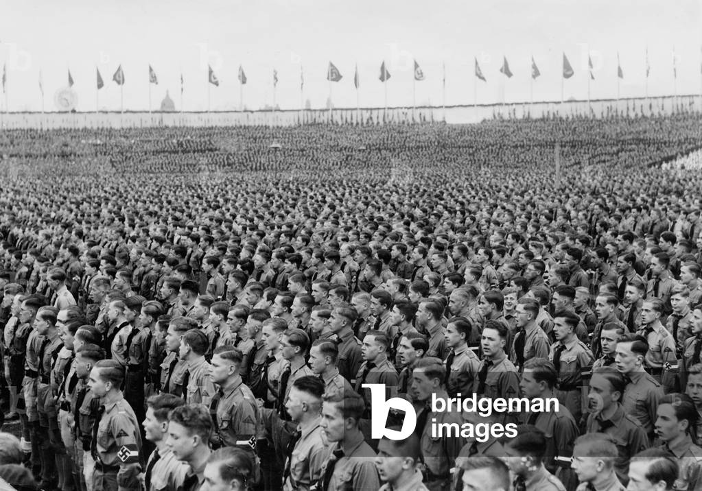 Rally of the Hitler Youth on the 1st May of in Berlin, 1936 (b/w photo)