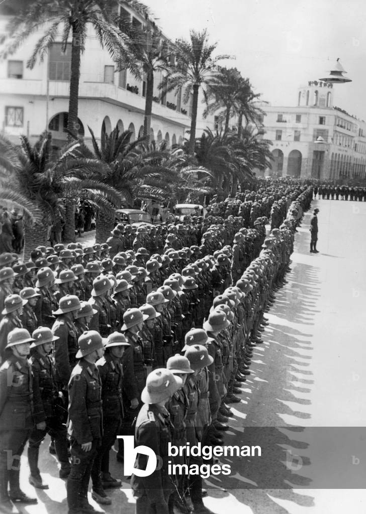German Africa Corps in Tripoli, 1941 (b/w photo)