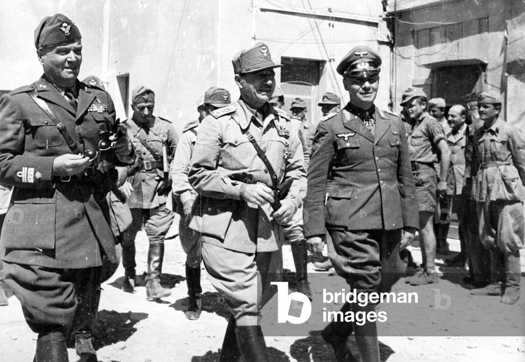 Erwin Rommel and General Bastico, 1942 (b/w photo)