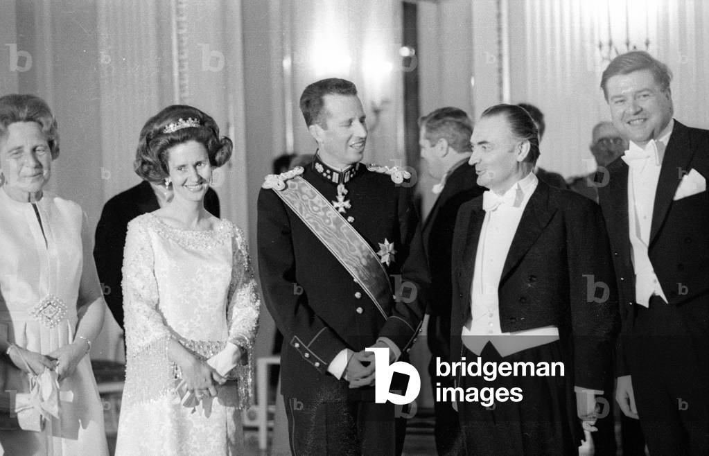 Belgian state visit to Munich, 1971 (b/w photo)