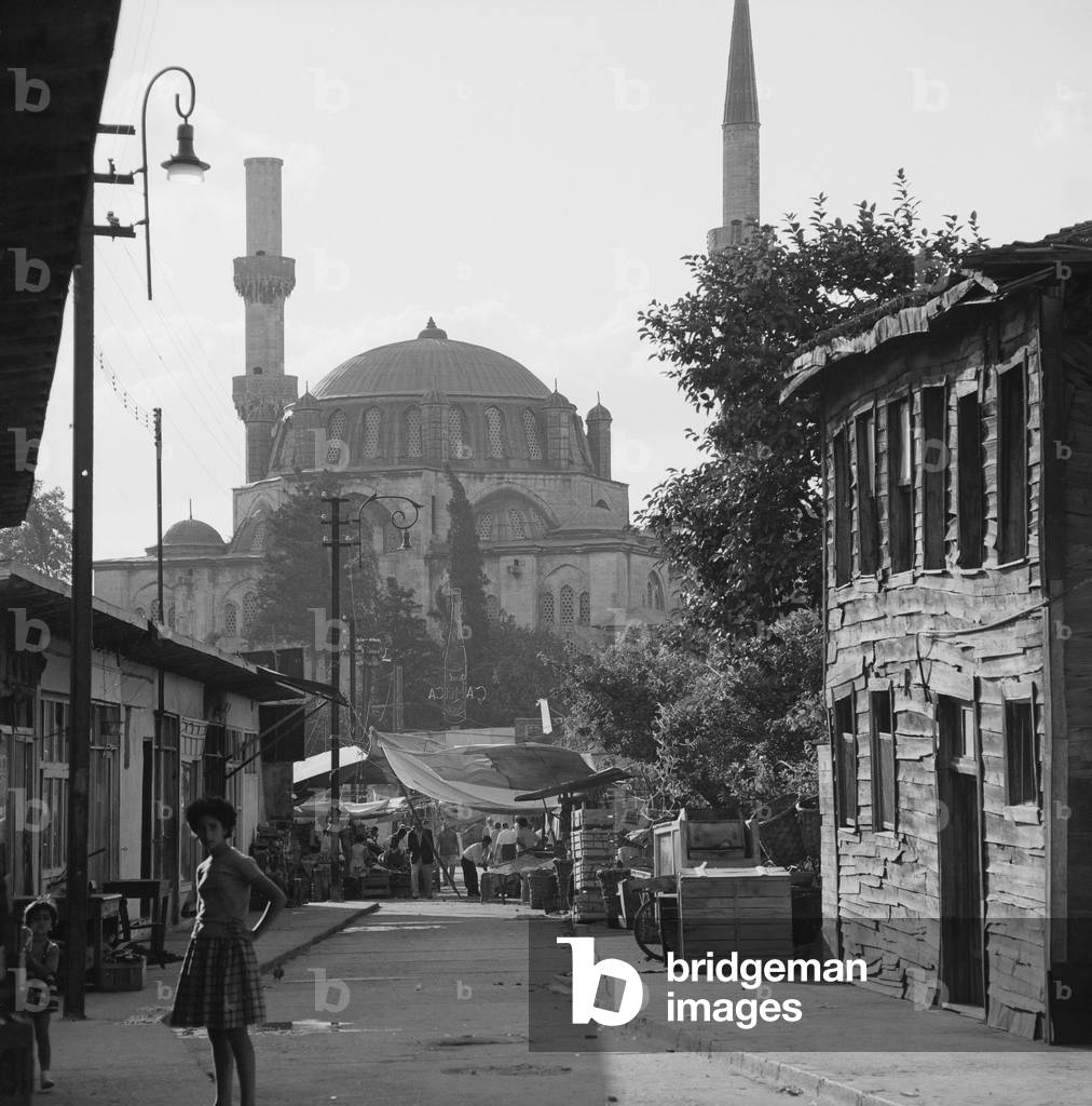 Mosque in Istanbul, 1965 (b/w photo)