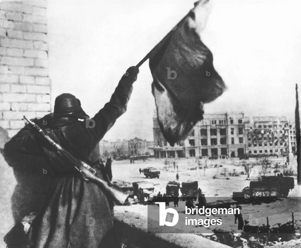 Capitulation of the 6th Army in Stalingrad, 1943 (b/w photo)