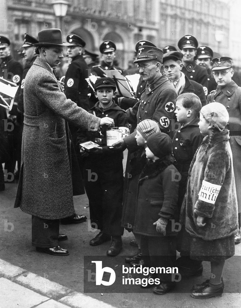 Fund raising for the Winter Relief, 1937 (b/w photo)