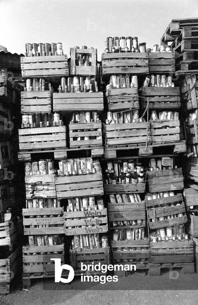 Waste glass collection, 1974 (b/w photo)