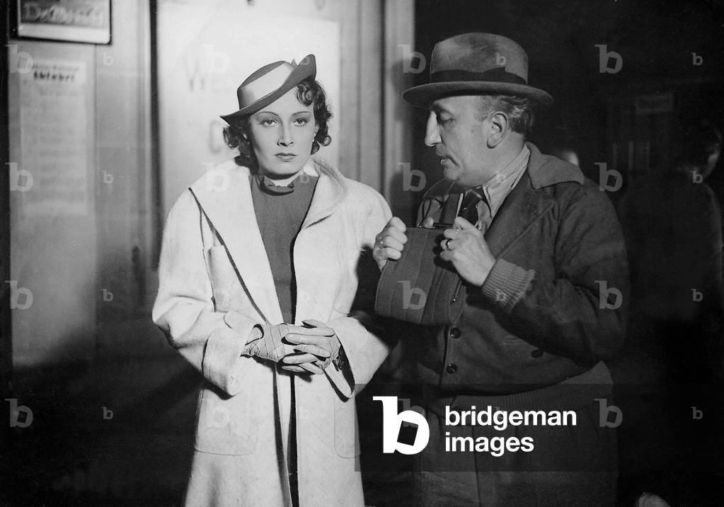 Lida Baarova and Karl Ritter at the filming of 'The Traitor', 1936 (b/w photo)