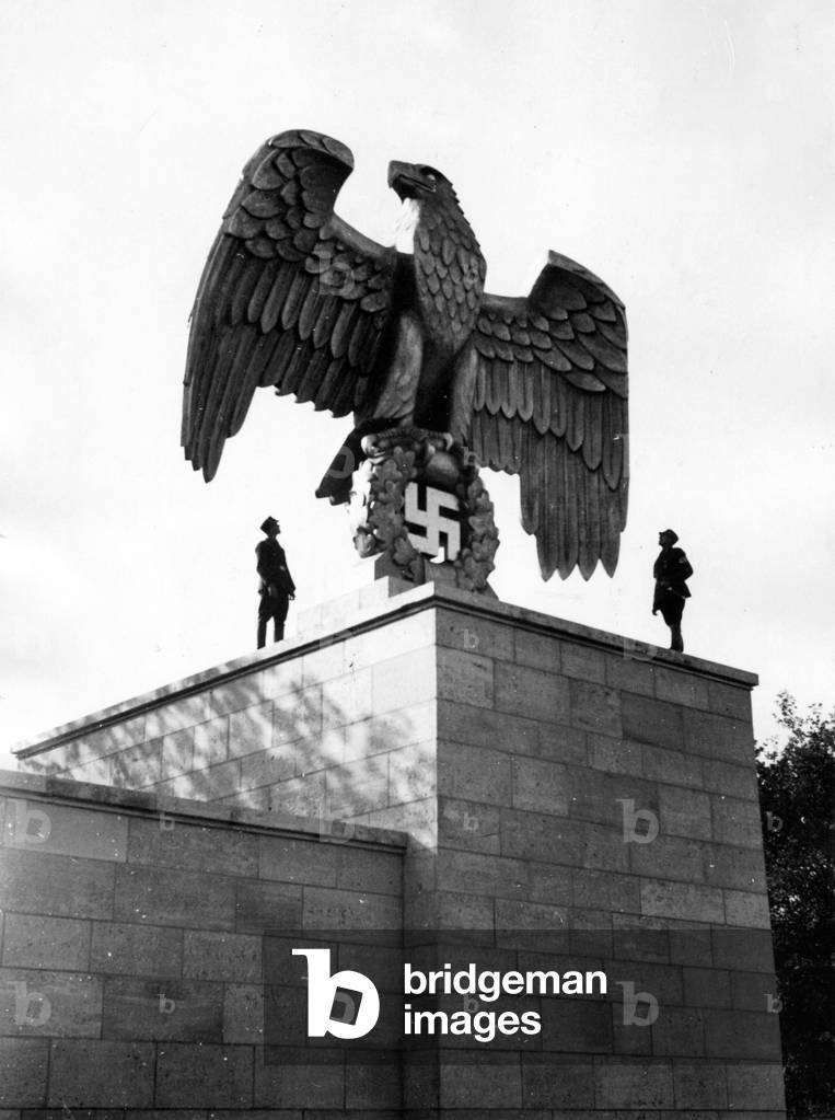 Reich Eagle on the grand-stand in the Luitpold Arena, 1934 (b/w photo)