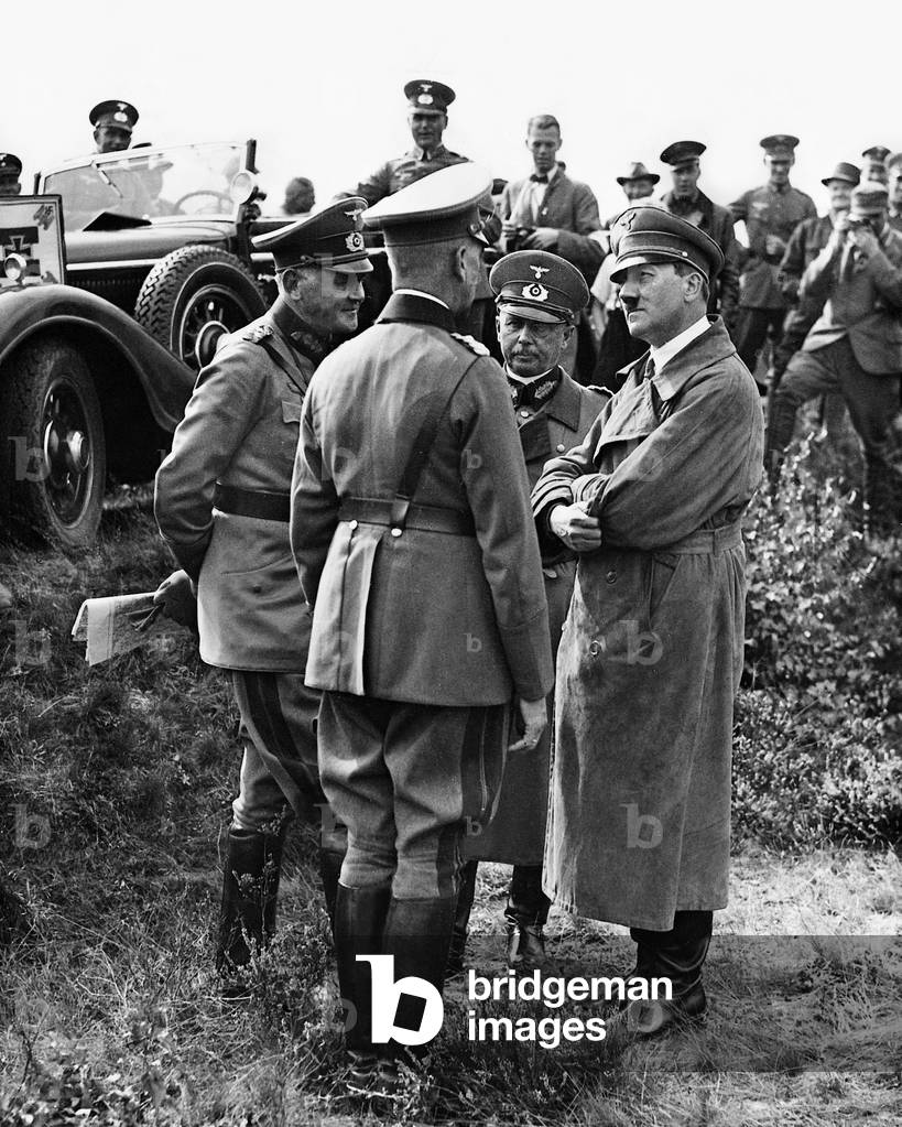 Adolf Hitler with Werner von Blomberg and Werner Freiherr von Fritsch, 1935 (b/w photo)